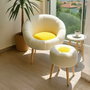 Atelier Del Sofa Conjunto de Sillón y Mesa Lateral Blanco y Amarillo